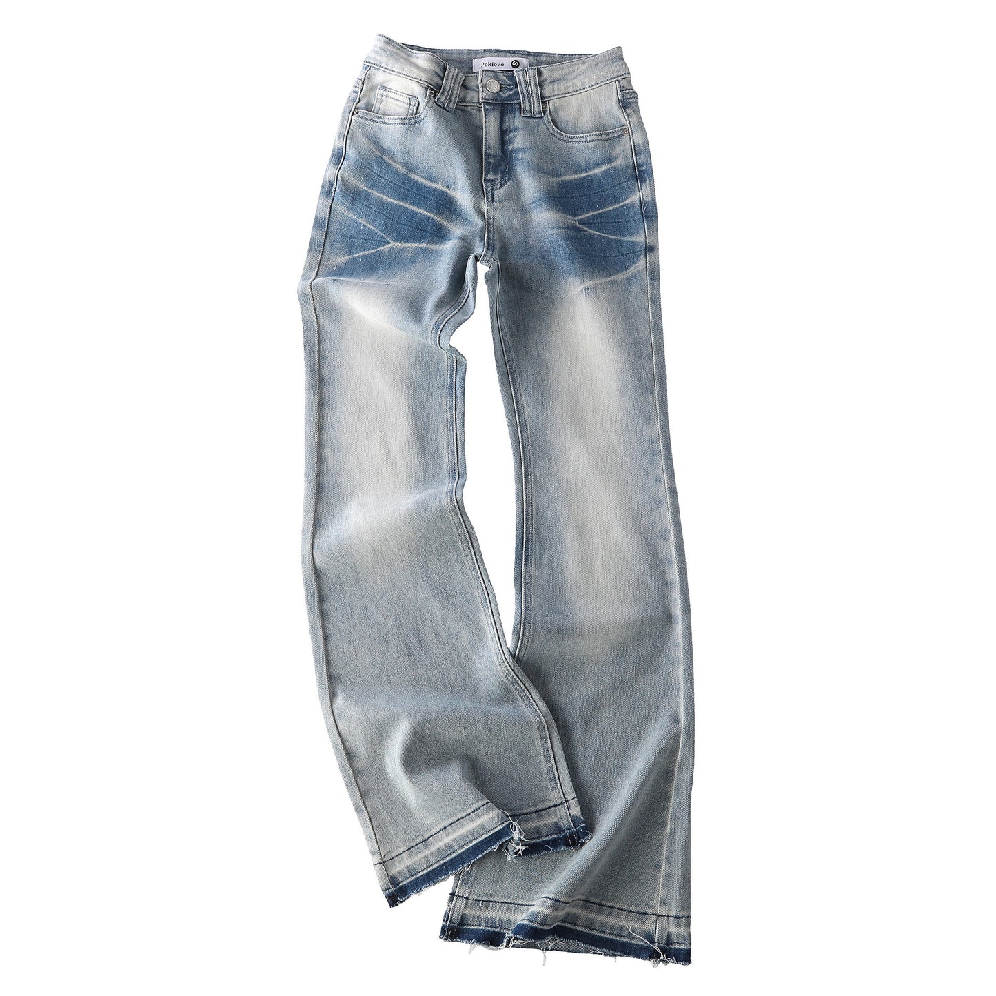 Lightning Crack Washed Cat Must Make Old Jeans