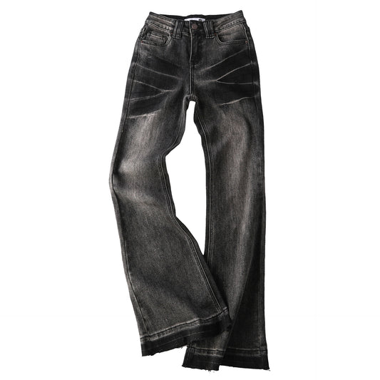 Lightning Crack Washed Cat Must Make Old Jeans